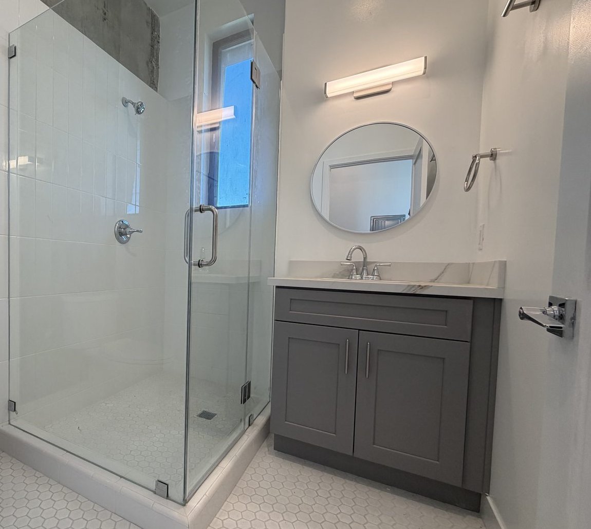 Bathroom with glass shower